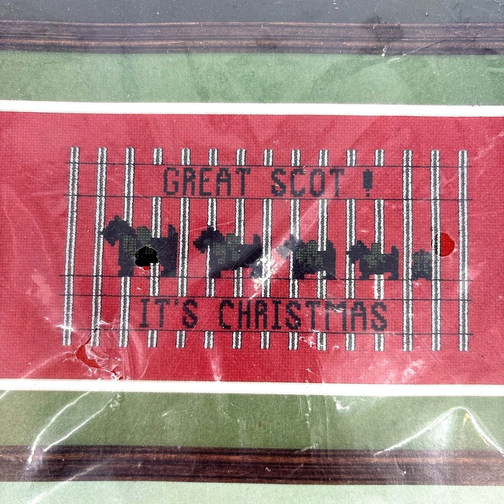Bucilla‎ Cross Stitch Kit Great Scot Its Christmas Scottish Terrier Scotty Dog